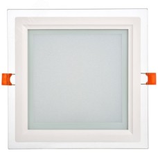 Светильник декоративный светодиодный LED встраиваемый ДВО 1625 со стеклом квадрат 18Вт 4000К IP20