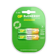 Перезаряжаемые аккумуляторы GP ReEnergy 180AAHC AA, емкость 1800 мАч - 2 шт. в клемшеле