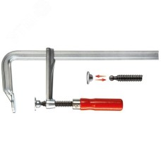 Струбцина цельнометаллическая 250/120, усилие: 6 кН, c деревянной рукояткой