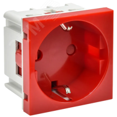 PRIMER РКС-20-32-П-К Розетка с заземляющим        контактом защитной шторкой и винтовым зажимом (2  модуля) красная IEK