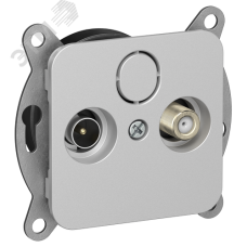 FLITE Розетка 2-местная TV+SAT экранированная оконечная РТВс-2-1-1-ФлА алюминий IEK