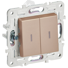 SKANDY Выключатель 2-клавишный с индикацией 10А SK-V09Sa песочный IEK
