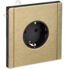 FORTE&PIANO Розетка 1-местная с заземлением без защитных шторок винтовое крепление 16А FP616M металл шампань IEK