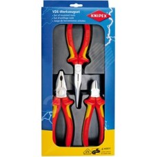 Набор ШГИ VDE 1000V в ложементе 3 предмета комплектация, 0306180 плоскогубцы 180 мм 2616200 длинногубцы 200 мм 7006160 бокорезы 160 мм диэлектрические