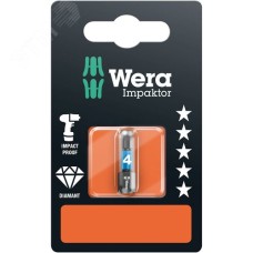 Бита ударная под внутренний шестигранник 840/1 IMP DC Impaktor Hex-Plus SB алмазное покрытие хвостовик 1/4 C 6.3 4X25 мм с держателем-еврослот