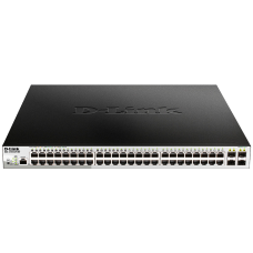 Коммутатор/ DGS-1210-52P/ME/B Managed L2 Metro Ethernet Switch 48x1000Base-T PoE, 4x1000Base-X SFP, PoE Budget 193W, Surge 6KV, CLI, RJ45 Console, Dying Gasp