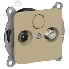 FLITE Розетка 2-местная TV+SAT экранированная проходная РТВс-2-1-2-ФлХ хаки IEK