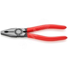 Плоскогубцы комбинированные резка - проволока средней твердости 34мм твердая проволока 22мм кабель 12мм (16мм) L=180мм обливные рукоятки блистер цвет черный