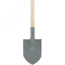 Лопатка туристическая с деревянным черенком 150x215x550 мм
