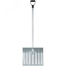 Лопата для уборки снега тротуарная стальная, изогнутый алюминиевый черенок 428х375x1300 мм