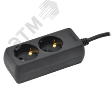 Удлинитель У02 2 места с заземлением 3м 3х1мм2 16А 250В черный