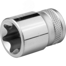 Торцовая головка ''INDUSTRIE QUALITAT'', Cr-V, внешний TORX, хромосатинированная, 1/2'', Е 22