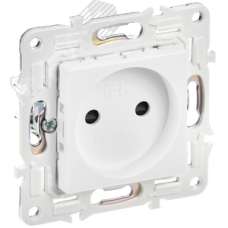 SKANDY Розетка без заземления с защитными шторками 10А SK-R01W арктический белый IEK