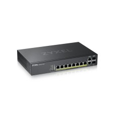 Коммутатор/ ZYXEL NebulaFlex Pro GS2220-10HP Hybrid L2 PoE+ Switch, 19 "rack, 8xGE PoE+, 2xCombo (SFP / RJ-45), 180W PoE Budget, Standalone / Cloud Management