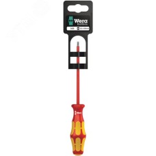 Отвертка диэлектрическая шлицевая 160 i SL VDE SB 0.5X3X100 мм с держателем-еврослот