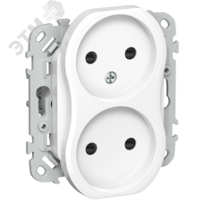 FLITE Розетка 2-местная без заземления с защитными шторками 10А РСш02-0-ФлБ белый IEK