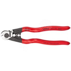 Тросорез компактный рез: кабель 7 мм проволочный трос 5 мм проволока средней твёрдости 4 мм рояльная струна (42 HRC) 25 мм L-190 мм зоны для обжимки концевых гильз на боуденовские и тяговые тросы чёрный обливные рукоятки блистер