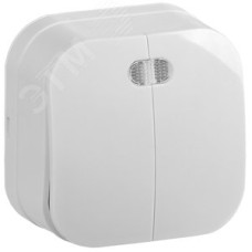 GLORY Выключатель двухклавишный наружный белый с индикацией