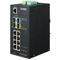 коммутатор/ PLANET IP30 Industrial L2+/L4 8-Port 1000T 802.3at PoE+ 4-port 100/1000X SFP Full Managed Switch (-40 to 75 C, dual redundant power input on 48~56VDC terminal block, DIDO, ERPS Ring Supported, 1588)