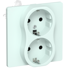 FLITE Розетка 2-местная с заземлением без защитных шторок 16А в сборе РС12-0-К-ФлХЛ холодный лед IEK