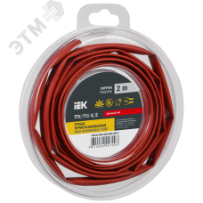 Трубка термоусадочная ТТУ нг-LS 4/2 красная (2м/упак) IEK