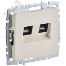 BRITE Розетка компьютерная двойная RJ45 кат.5E РК10-2-БрКр бежевый