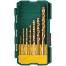 Набор сверл HSS по металлу, титановое покрытие,  7 шт. (2-3-3,5-4-5-6-8 мм)