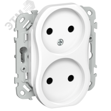 FLITE Розетка 2-местная без заземления без защитных шторок 10А РС02-0-ФлБ белый IEK