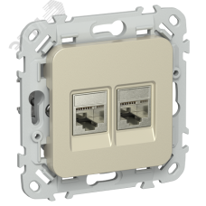 FLITE Розетка 2-местная RJ45/RJ11 категория 5Е/3 STP РКТ5е/3-2-1-ФлШ шампань IEK