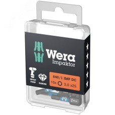 Бита ударная под внутренний шестигранник 840/1 IMP DC Impaktor Hex-Plus алмазное покрытие хвостовик 1/4 C 6.3 3X25 мм