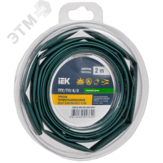 Трубка термоусадочная ТТУ нг-LS 6/3 зеленая (2м/упак) IEK