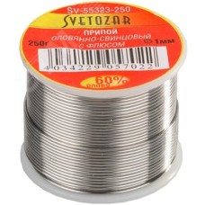 Припой ПОС 61,1мм 250г трубка с флюсом, катушка