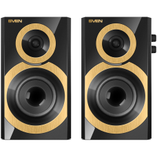 SVEN SPS-619 GOLD, чёрный, акустическая система 2.0, мощность 2х10 Вт(RMS)