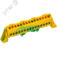 TEKFOR Шина PE земля в комбинированном DIN-изоляторе Стойка 6х9-15-ЖЗ IEK