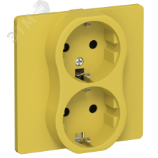 FLITE Розетка 2-местная с заземлением без защитных шторок 16А в сборе РС12-0-К-ФлЖК желтый карри IEK