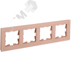 BRITE Рамка 4 поста РУ-4-2-БрП стекло персиковый матовый IEK