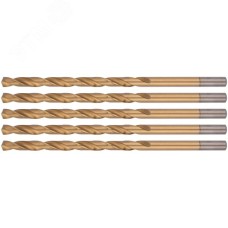 Сверла HSS по металлу, удлиненные, титановое покрытие 7.0х156 мм (5 шт)