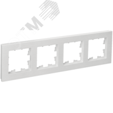 BRITE Рамка 4 поста РУ-4-Бр белый рифленый IEK