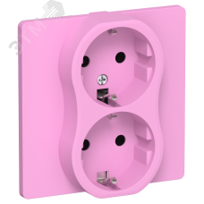 FLITE Розетка 2-местная с заземлением без защитных шторок безвинтовое крепление 16А в сборе РС12-1-К-ФлПр пурпурный IEK