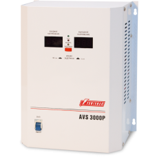 Стабилизатор POWERMAN AVS 3000P, ступенчатый регулятор, цифровые индикаторы уровней напряжения, 3000ВА, 110-260В, максимальный входной ток 20А, клеммная колодка, IP-20, навесной,   260мм х 220мм х 130мм, 7.2 кг./ Stabilizer POWERMAN AVS 3000P, step-type r