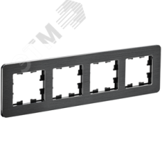 BRITE Рамка 4 поста РУ-4-1-Бр металл черный RE AL IEK