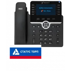 IP-телефон Flat-Phone B10: 20 SIP-аккаунтов, 2 порта 10/100/1000BASE-T (RJ-45), ЖК-дисплей, PoE, ТОРП