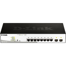 Коммутатор/ Smart L2 Switch 8х1000Base-T PoE, 2х1000Base-X SFP, PoE Budget 65W, Compact CLI