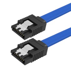 GCR Кабель интерфейсный 0.5m SATA III - SATA III до 6 Гбит/с, 26 AWG, 7pin / 7pin, синий, металлический фиксатор