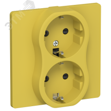 FLITE Розетка 2-местная с заземлением с защитными шторками 16А в сборе РСш12-0-К-ФлЖК желтый карри IEK