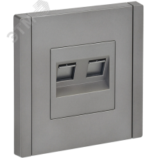 FORTE&PIANO Розетка двойная RJ11+RJ45 кат.5E FP535 сталь IEK