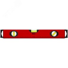 Уровень ''Бизон'', 3 глазка, красный корпус, магнитная полоса, ручки, шкала 400 мм