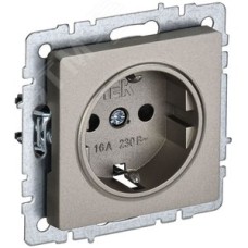BRITE Розетка с заземлением без защитных шторок 16А РС11-1-0-БрШ шампань