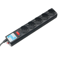 Фильтр-удлинитель Power Cube 5,0 м 5 розеток (черный графит) 10А/2,2кВт/ Surge protector Power Cube 5.0 m 5 outlets (Black graffite) 10A / 2.2kW
