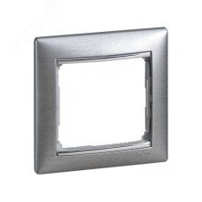 Рамка 1местная алюминий матовый VALENA DIY